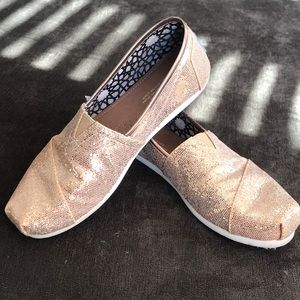 Toms Rose Gold Glitter Classics sz. 7